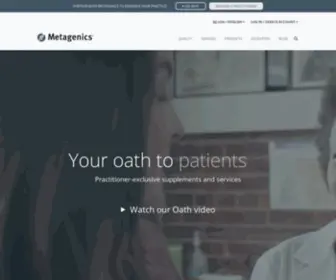 Metagenicscanada.com(Health supplements for doctors and healthcare practitioners) Screenshot