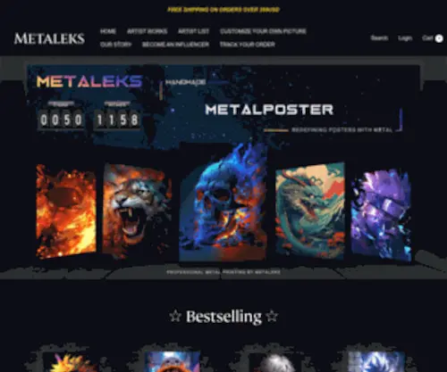 Metaleks.com(Redefining posters with metal) Screenshot