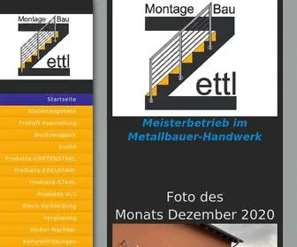 Metall-Zettl.de(Montagebau Marc Zettl) Screenshot