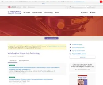 Metallurgical-Research.org(Metallurgical Research & Technology) Screenshot