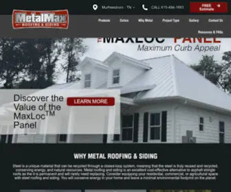 Metalmaxllc.com(Metal Roofing and Siding directly from the manufacturer) Screenshot