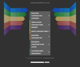 Metalroofdirect.com(Metal roof market inc) Screenshot