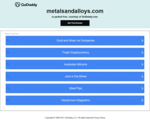 Metalsandalloys.com(Metals & Alloys) Screenshot