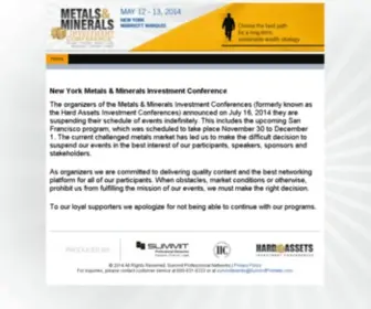 Metalsandmineralsevents.com(Metals & Minerals Investment Conference New York) Screenshot