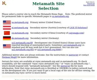 Metamath.org(Metamath Site Selection) Screenshot