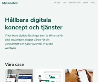 Metamatrix.se(Hållbara digitala koncept och tjänster) Screenshot