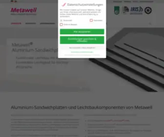 Metawell.de(Aluminium-Sandwichplatten & Leichtbaukomponenten) Screenshot