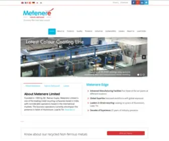 Metenere.com(Aluminium, Lead, Tin and Bi-metal Manufacturing Company) Screenshot