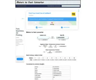 Meters-TO-Feet.com(Meters to feet converter) Screenshot