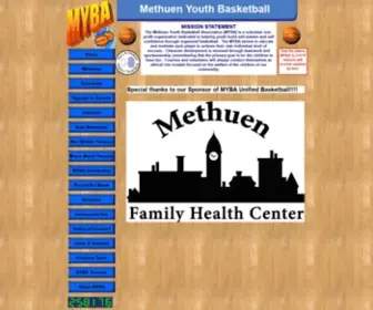 Methuenbasketball.com(MYBA Home) Screenshot