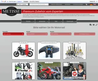 Metisse.de(Motorradzubehör Startseite) Screenshot