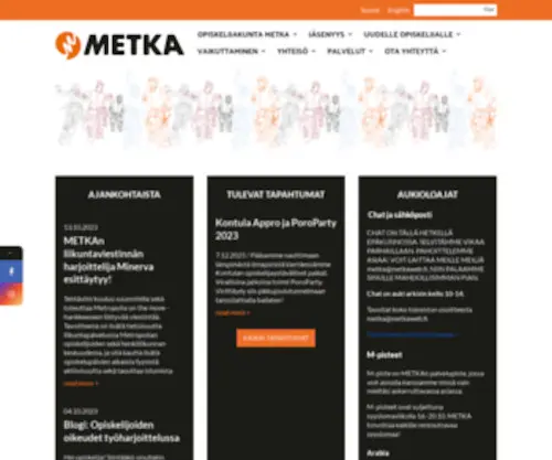 Metkaweb.fi(Metropolia Ammattikorkeakoulun opiskelijakunta) Screenshot