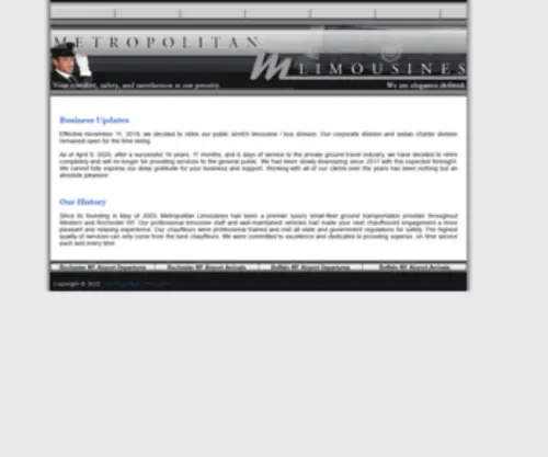 Metlimos.com(Rochester Limousine Service Rental Company) Screenshot