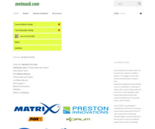 Metmask.com(Your supplier of Bait & Tackle) Screenshot