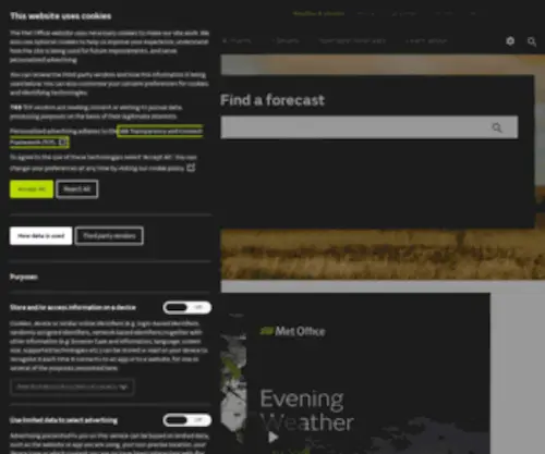 Meto.gov.uk(Weather and climate change) Screenshot