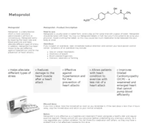 Metoprolol.pw(De beste bron van informatie over metoprolol) Screenshot