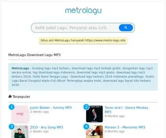 Metro-Lagu.site(Download Lagu Mp3 Gratis) Screenshot