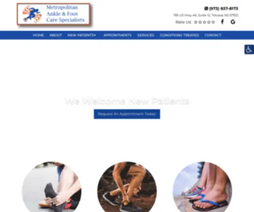 Metroankle.com(Metropolitan Ankle & Foot Care Specialists) Screenshot