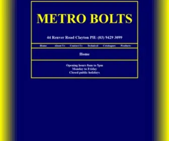 Metrobolts.com.au(Metro Bolts) Screenshot