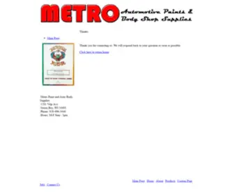 Metrocustompaint.com(Metro Automotive Paints and Body Shop Supplies) Screenshot