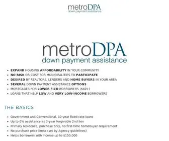 Metrodpa.org(Down Payment Assistance Program) Screenshot