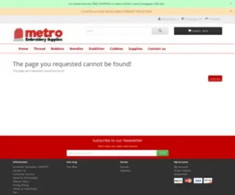 Metroemb.com(Embroidery Thread and Supplies) Screenshot