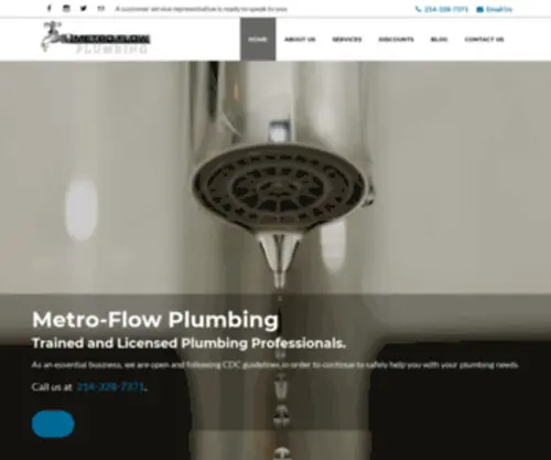 Metroflowplumbing.com(Dallas Plumbing I Metro) Screenshot