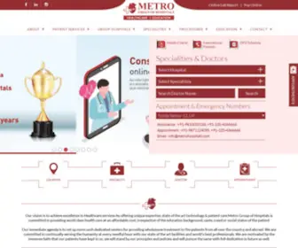 Metrohospitals.com(Metro multispeciality Hospital) Screenshot