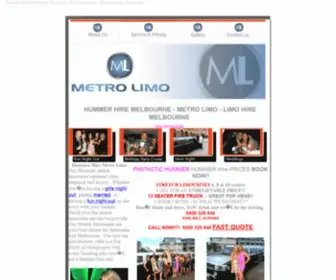 Metrolimo.com.au(Hummer Limo Hire Melbourne) Screenshot