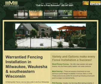 Metropolitanfence.com(Milwaukee Fence installs commercial & residential fences) Screenshot