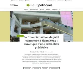 Metropolitiques.eu(Métropolitiques) Screenshot