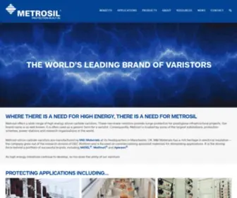 Metrosil.com(Metrosil Silicon Carbide Surge Varistors) Screenshot