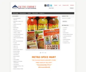 Metrospicemart.com(The Chicago Indian Grocery) Screenshot