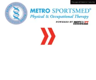 Metrosportsmed.com(Partnering together to achieve your goals if pain or injury) Screenshot