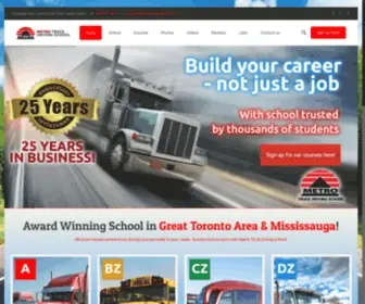 Metrotrucktraining.com(Metro Truck Driving School prepares the students to obtain licenses for driving trucks as well as buses) Screenshot