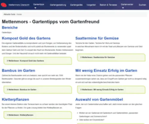 Mettenmors.de(Gartentipps vom Gartenfreund) Screenshot