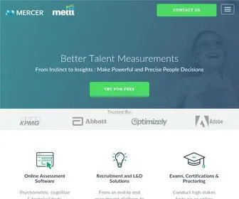 Mettl.com(Online assessments with virtual talent assessment tools by Mercer) Screenshot