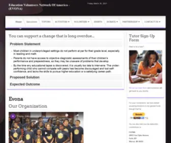 Mevone.org(Education Volunteers Network of America (EVONA)) Screenshot