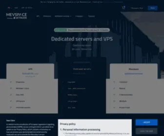 Mevspace.com(Dedicated servers and VPS) Screenshot