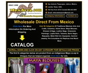 Mexarte.com(Wholesale Mexican arts and crafts) Screenshot