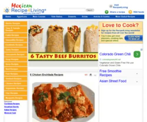 Mexicanrecipe4Living.com(Mexican Recipes) Screenshot