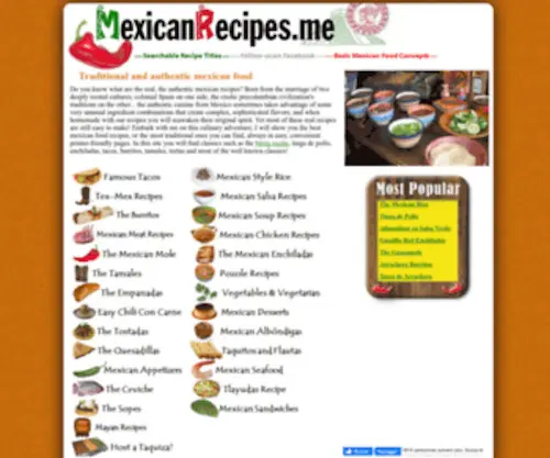 Mexicanrecipes.me(Easy recipes for traditional mexican food) Screenshot