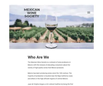 Mexicanwinesociety.org(Mexican Wine Producers Educating Consumers About Wines of Mexico) Screenshot