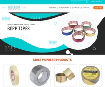 Meximtape.com(MEXIM ADHESIVE TAPES PVT. LTD) Screenshot