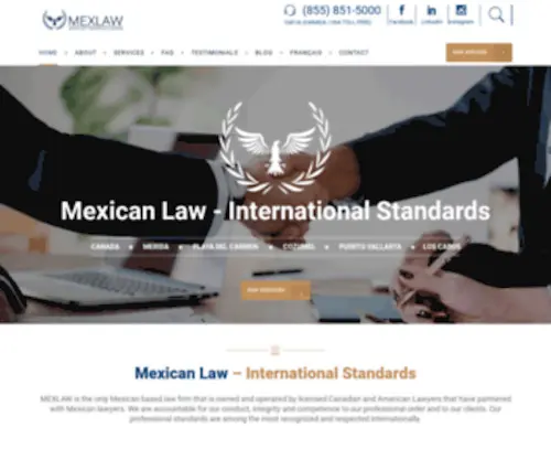 Mexlaw.com(Mexican law firm operated by Canadian and American Lawyers) Screenshot