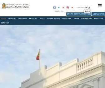 Mfa.gov.lk(Ministry of Foreign Relations) Screenshot