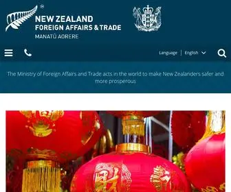 Mfat.govt.nz(The Ministry of Foreign Affairs and Trade acts in the world to make New Zealanders safer and more prosperous) Screenshot