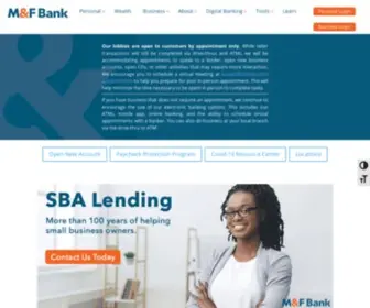 Mfbonline.com(Founded in 1907. M&F Bank) Screenshot