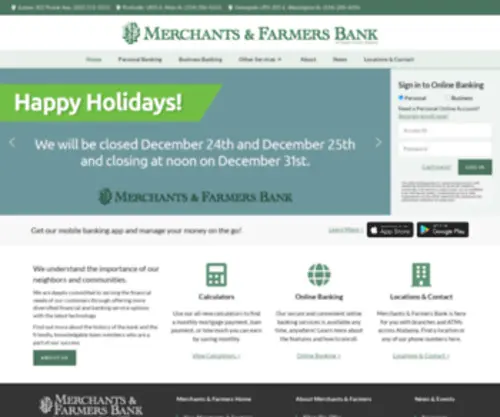 Mfbusa.com(Merchants & Farmers Bank) Screenshot