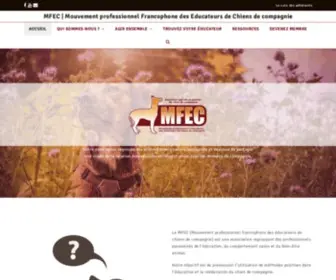 Mfec.fr(Mouvement professionnel Francophone des Educateurs de Chiens de compagnie) Screenshot